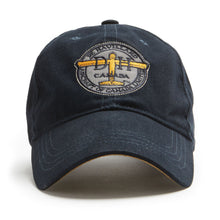 Load image into Gallery viewer, Navy brushed cotton twill ball cap with the De Havilland.