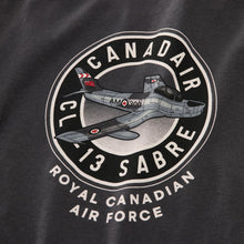 Load image into Gallery viewer, Logo of Canadair CL-13 Sabre Royal Canadian Air Force on a black background