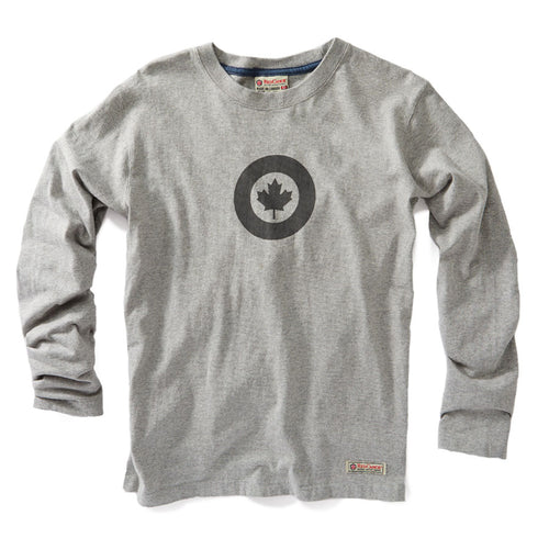 Canadian made long sleeve shirt.  Grey with RCAF logo.