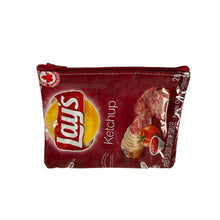 Load image into Gallery viewer, A small bag made with a Lay&#39;s Ketchup chips bag.
