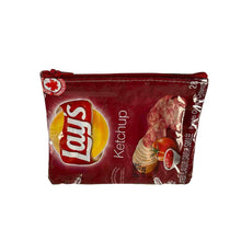 Load image into Gallery viewer, A small bag made with a Lay's Ketchup chips bag.