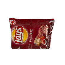 Load image into Gallery viewer, A small bag made with a Lay's Ketchup chip  bag.