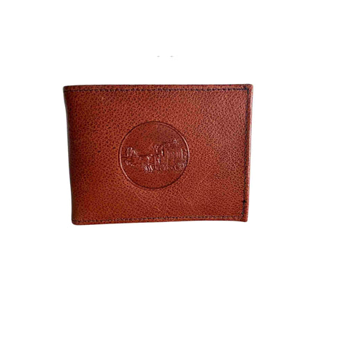 Stagecoach leather wallet with extra card space.