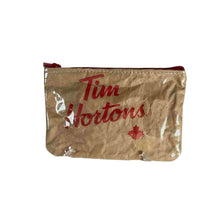 Load image into Gallery viewer, A small bag made with a Tim Horton&#39;s bag.
