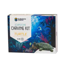 Load image into Gallery viewer, Soap stone carving set of a turtle.