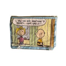 Load image into Gallery viewer, A small bag made with a Charlie Brown comic bag.