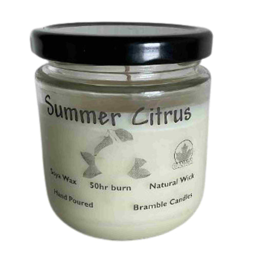 Summer Citrus scented soy candle.