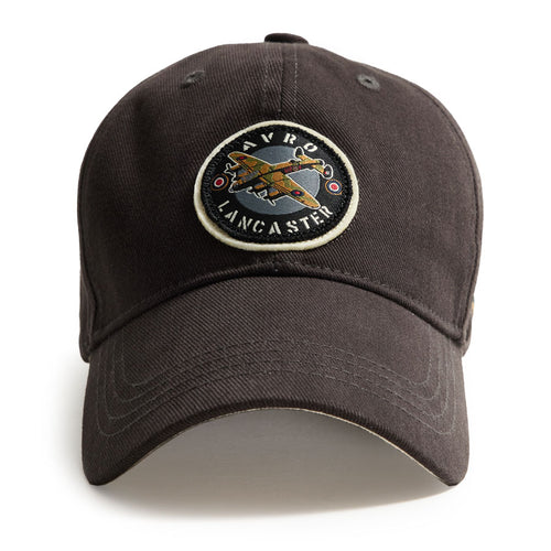 Slate cotton twill ball cap with Avro Lancaster patch.