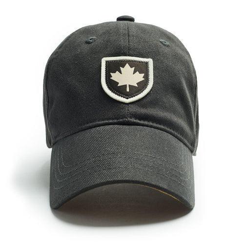 100% brushed cotton twill with a Canada shield logo, slate in colour.