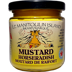8 oz jar of Manitoulin Island made horse radish mustard.