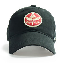 Load image into Gallery viewer, Black ball cap, with Lancaster Victory Aircraft logo. Adjustable strap for sizing.
