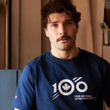 Load image into Gallery viewer, Photo of man wearing the 100 RCAF t-shirt.
