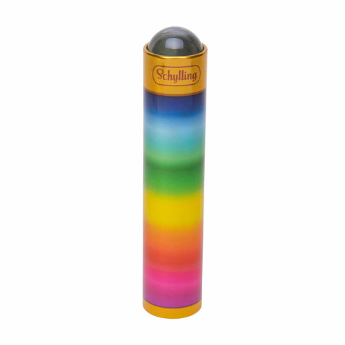 7.25 inches long, Tin rainbow coloured Marblescope. (kaleidoscope).