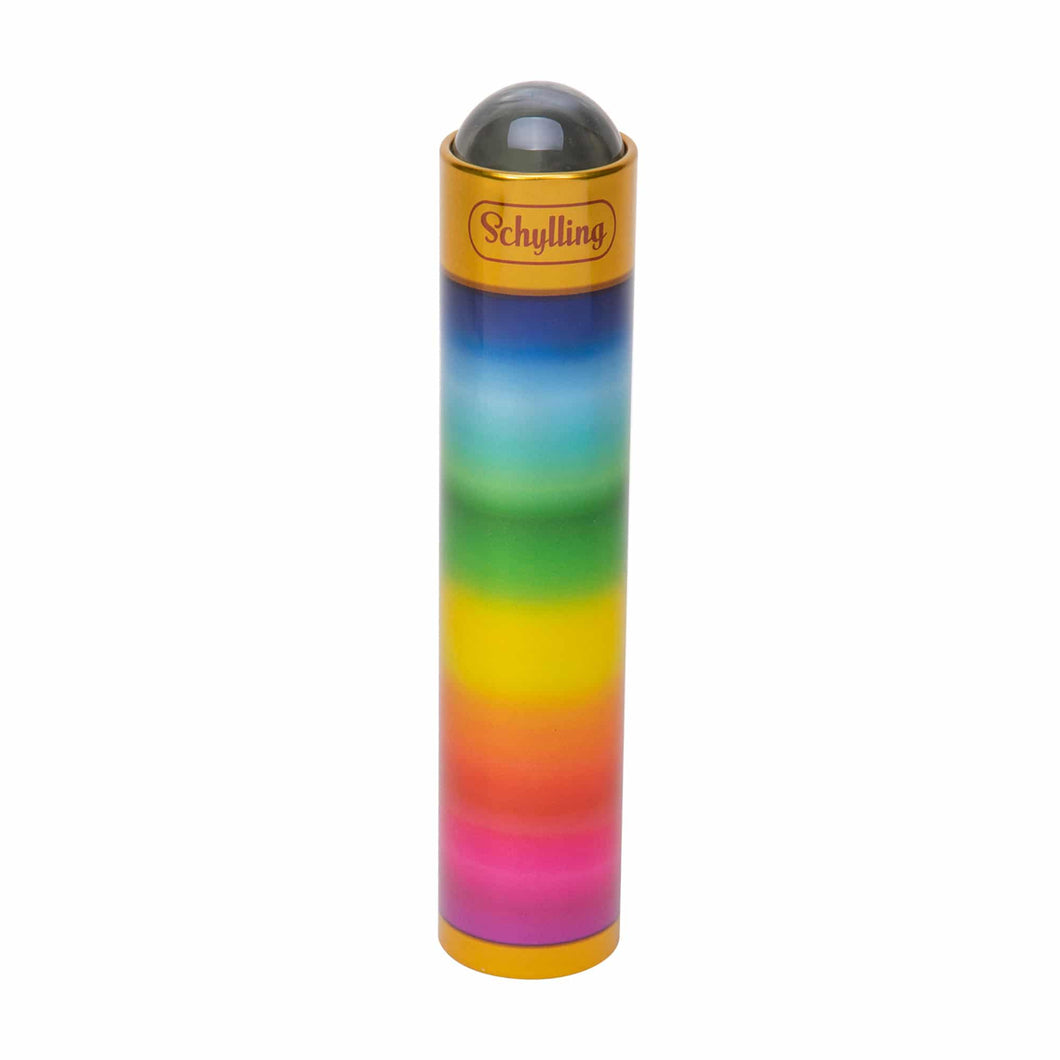 7.25 inches long, Tin rainbow coloured Marblescope. (kaleidoscope).