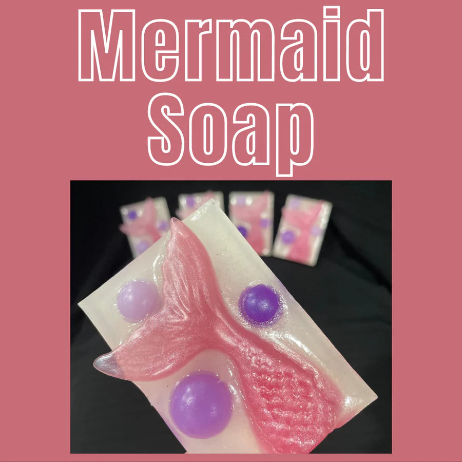 Glycerin hand made soap with a Mermaid tail. Fresh scent of Watermelon.