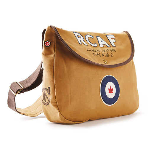RCAF heritage collection bag. Heavy cotton twill with appliqué patches . Adjustable shoulder strap for added comfort.