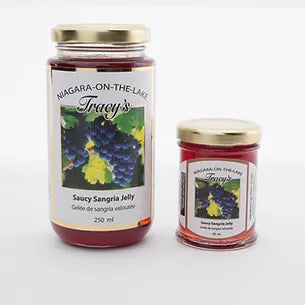 Tracy's Wine Jelly, saucy sangria jelly flavour.