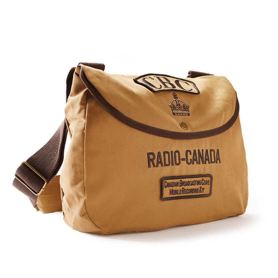 Canadian made cotton twill retro CBC Radio shoulder bag. 