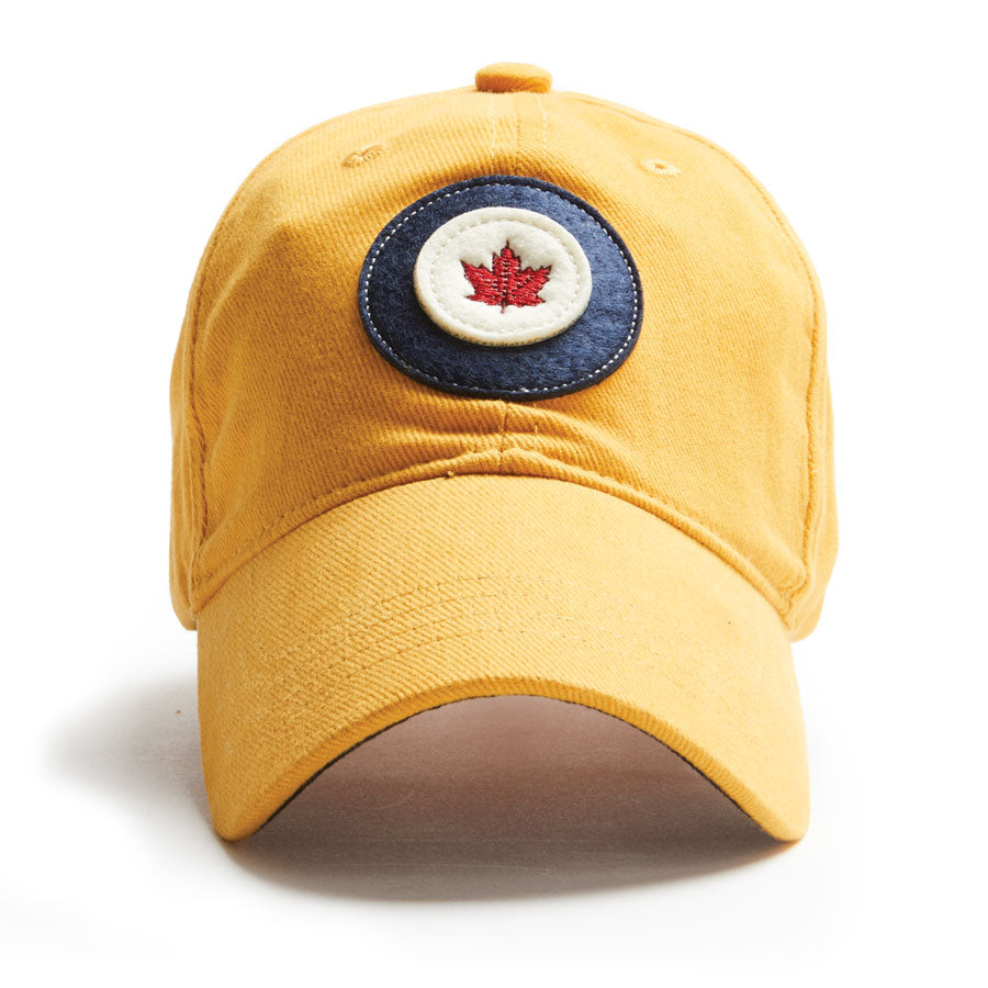 RCAF burnt yellow cap made of 100% brushed cotton twill. Adjustable strap for fit.