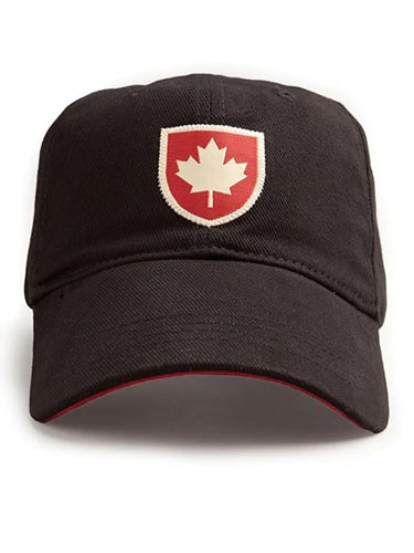 Dark blue Canadian shield ball cap. 