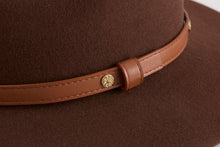 Load image into Gallery viewer, Ontario made hat. Leather band around hat.
