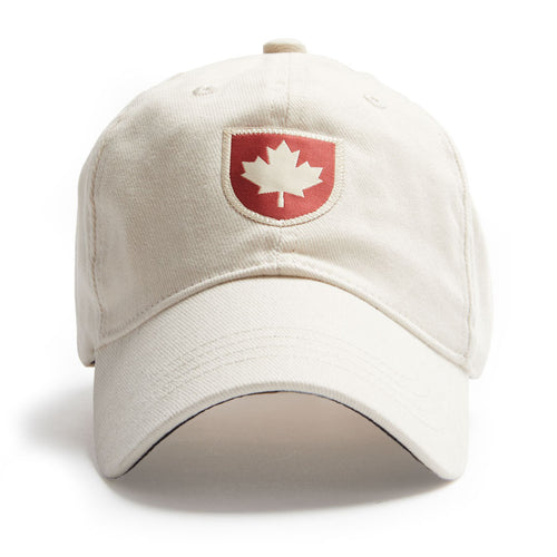 Canadian shield ball cap in white.