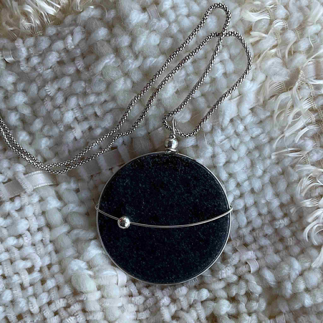 Sterling Silver necklace made out of rock.