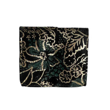 Load image into Gallery viewer, Metalic black and gold leather change purse.
