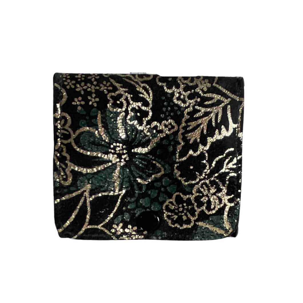 Metalic black and gold leather change purse.