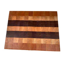 Load image into Gallery viewer, Handmade cutting board using cherry, maple and walnut wood.
