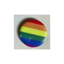 Load image into Gallery viewer, Pin on 1 1/4&quot; button with rainbow colours.
