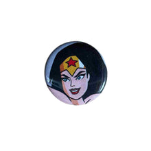 Load image into Gallery viewer, Pin on 1 1/4&quot; button with picture of wonder women.
