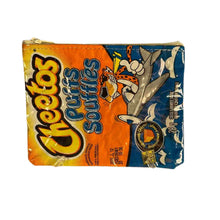 Load image into Gallery viewer, A small bag made with a Cheetos Puffs bag.
