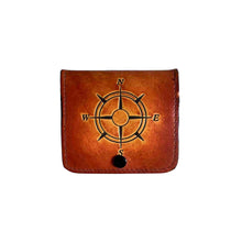 Load image into Gallery viewer, Compass Leather change purse.
