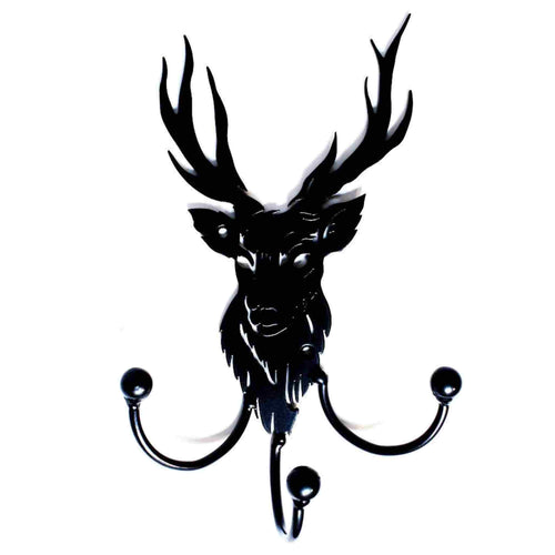 Metal wall art, deer with 3 hooks.