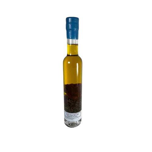 EVOO olive oil infused with sundried tomato.