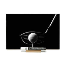Load image into Gallery viewer, Photo chalkboard with photo of golf ball on tee and iron.
