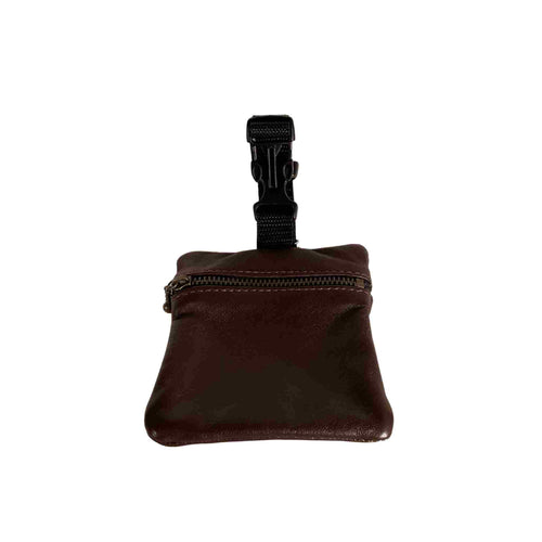 Portable leather side wallet with clip.