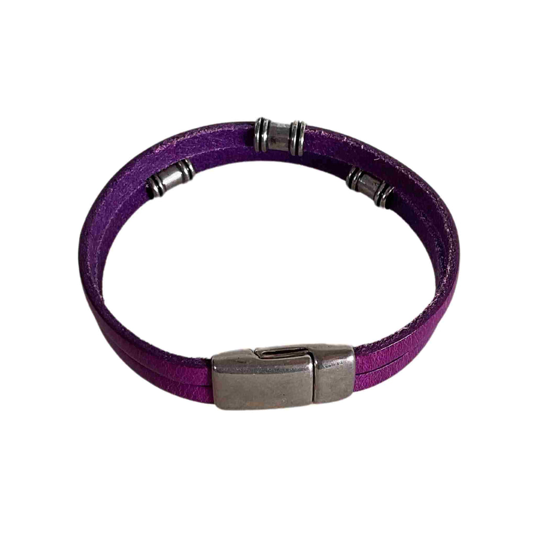 Karen Gunna Designs - Double Strand Bracelet - Purple 2 3/16