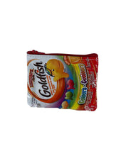 Load image into Gallery viewer, A small bag made with a Rainbow Goldfish bag.

