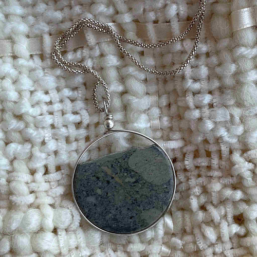 Sterling Silver rock necklace. Handmade from Northern Ontario core samples.