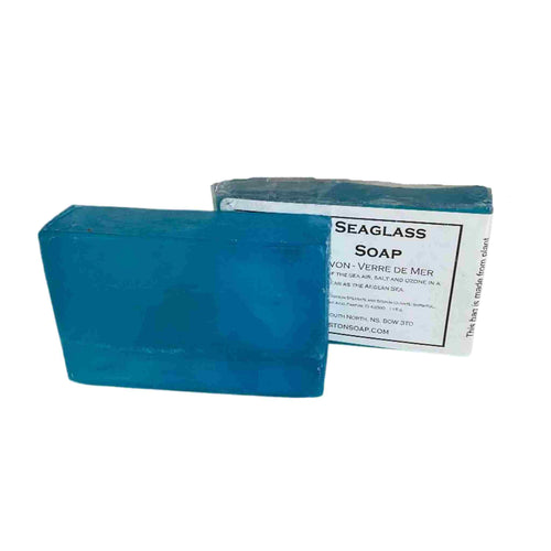 Sea glass glycerin soap.
