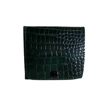 Load image into Gallery viewer, Black Crocodile pattern leather change purse.
