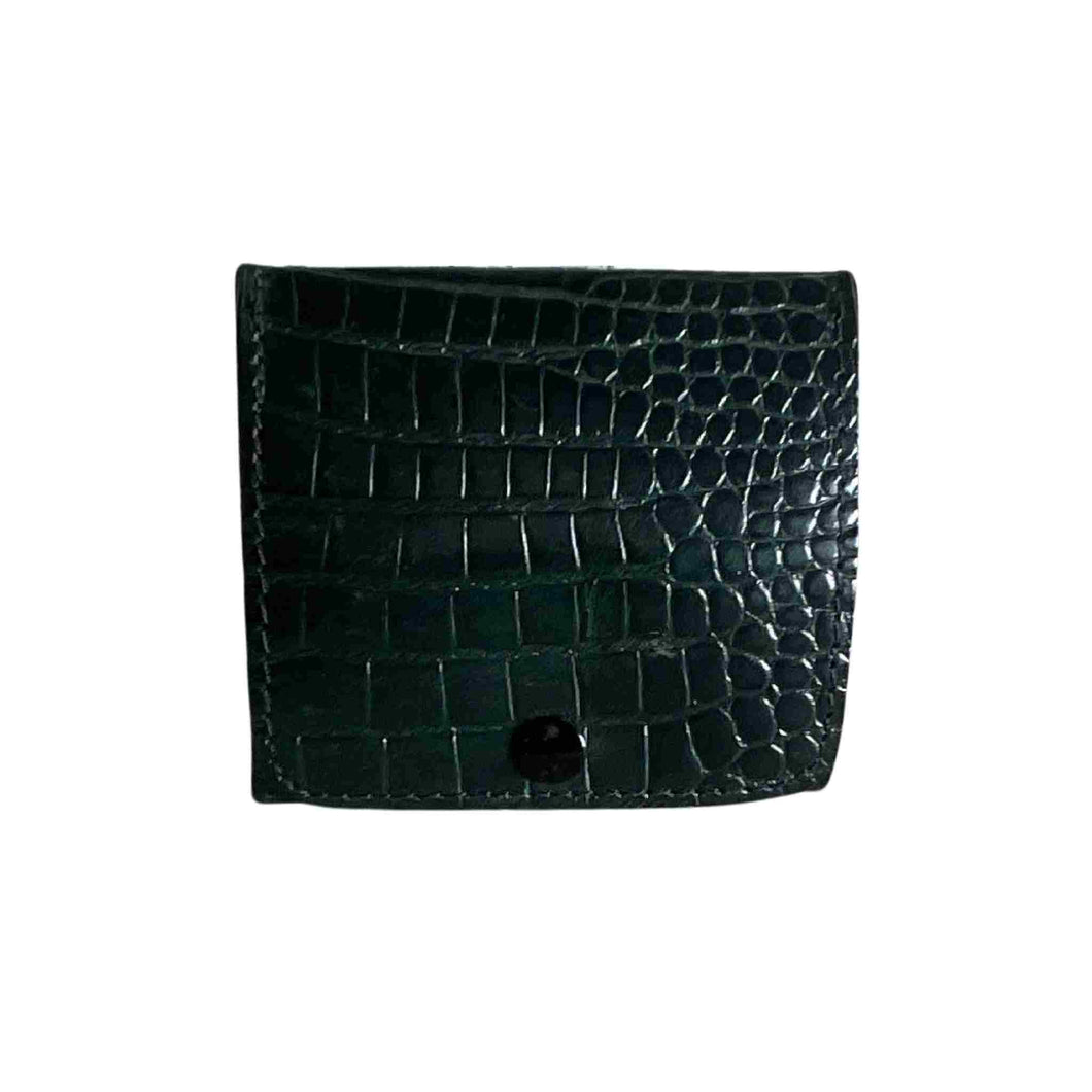 Black Crocodile pattern leather change purse.