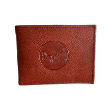 Load image into Gallery viewer, Leather wallet with Stagecoach image.
