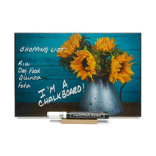 Load image into Gallery viewer, Photo chalkboard with photo of sunflower.
