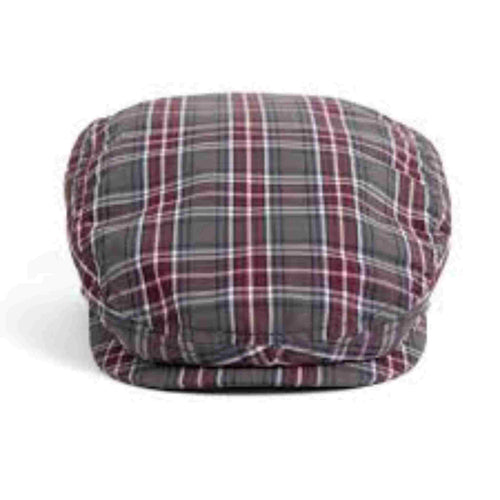 Wine tartan duck bill ivy hat.