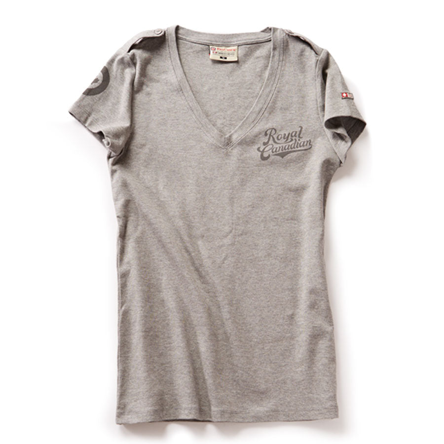 Women's 100% jersey cotton t-shirt. Colour grey with screen printing.