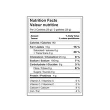 Load image into Gallery viewer, Nutritional information for Three cookie serving. Calories 140 grams, fat 10 grams, sugar 0 grams.
