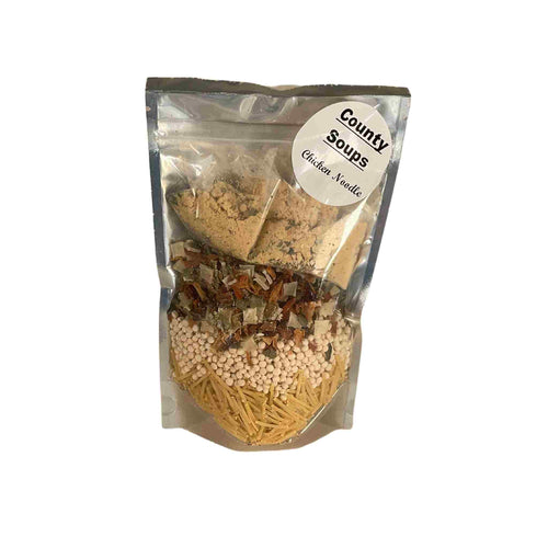 Package of dry ingredients to make Chicken noodle soup.